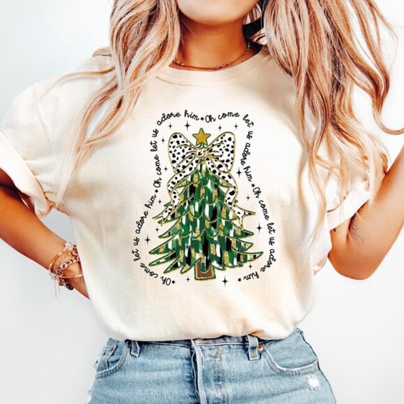 Tops - Christian Christmas Shirt, Graphic Quote Shirt, Christmas Gift